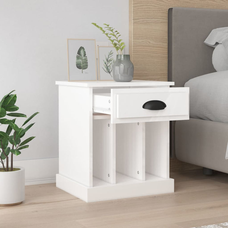 Nachtkastjes 2 st 43x36x50 cm hoogglans wit MeubelReus