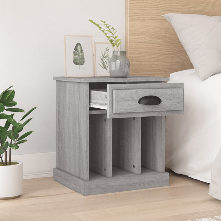 Nachtkastjes 2 st 43x36x50 cm grijs sonoma eikenkleurig MeubelReus
