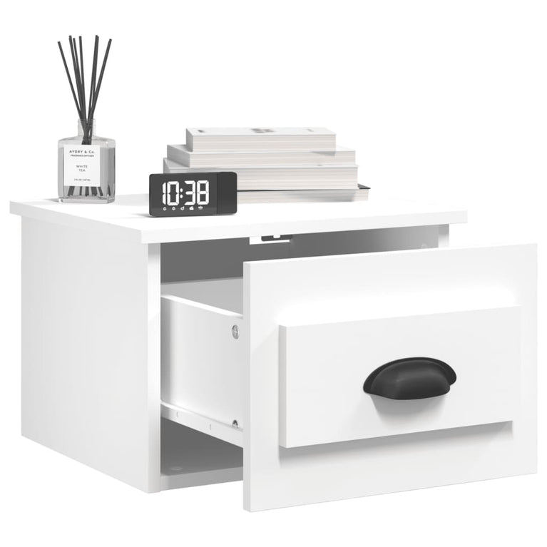 Nachtkastjes 2 st wandgemonteerd 41,5x36x28 cm wit MeubelReus