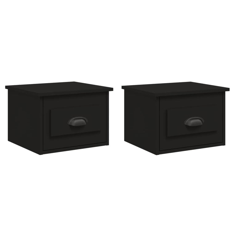 Nachtkastjes 2 st wandgemonteerd 41,5x36x28 cm zwart MeubelReus