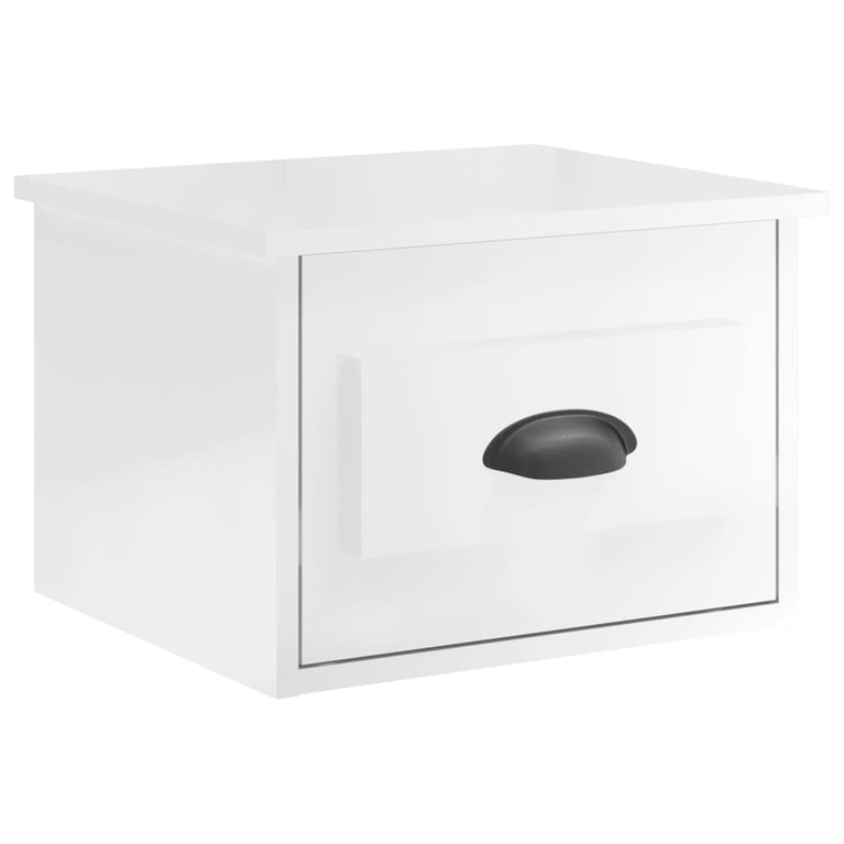 Nachtkastjes 2 st wandgemonteerd 41,5x36x28 cm hoogglans wit MeubelReus
