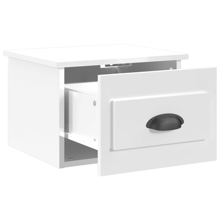 Nachtkastjes 2 st wandgemonteerd 41,5x36x28 cm hoogglans wit MeubelReus