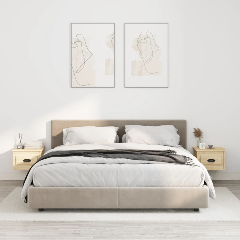 Nachtkastjes 2 st wandgemonteerd 41,5x36x28 cm sonoma eiken MeubelReus