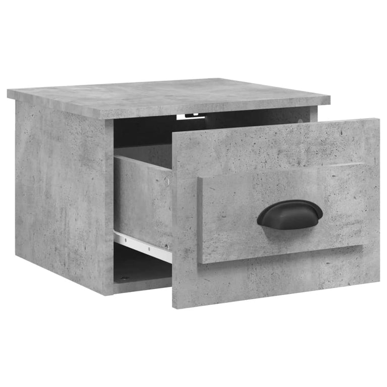 Nachtkastjes 2 st wandgemonteerd 41,5x36x28 cm betongrijs