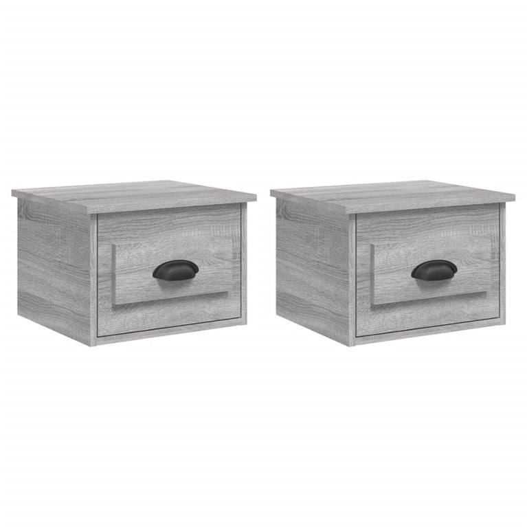 Nachtkastjes 2 st wandgemonteerd 41,5x36x28 cm grijs sonoma MeubelReus