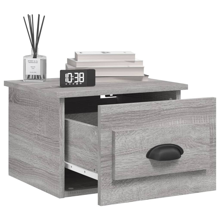 Nachtkastjes 2 st wandgemonteerd 41,5x36x28 cm grijs sonoma MeubelReus