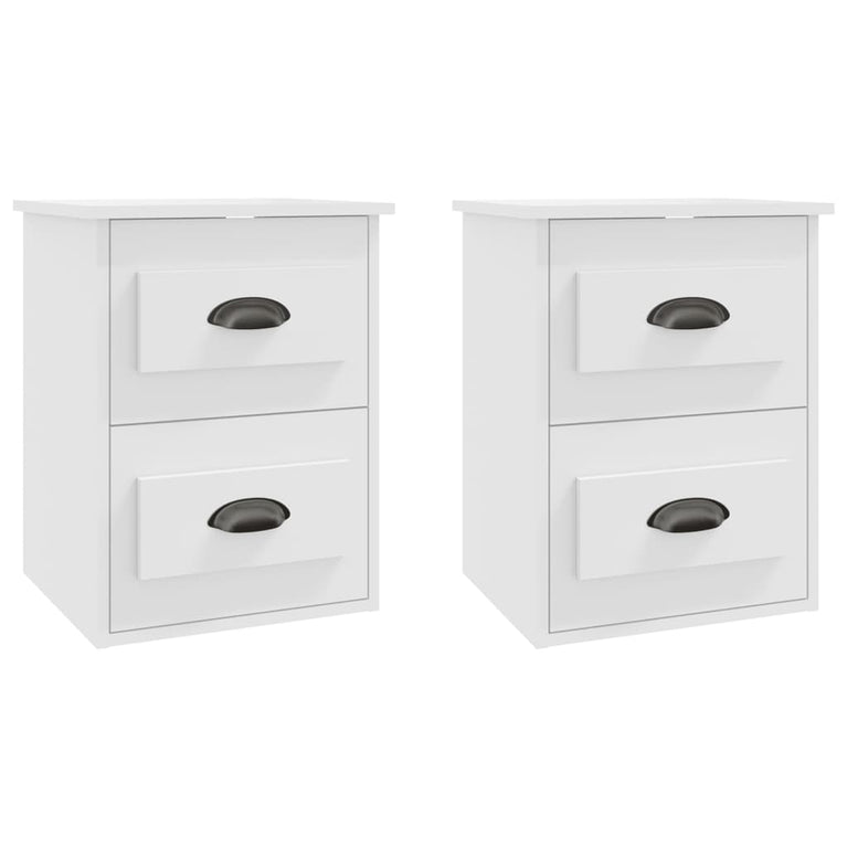 Nachtkastjes 2 st wandgemonteerd 41,5x36x53 cm wit MeubelReus