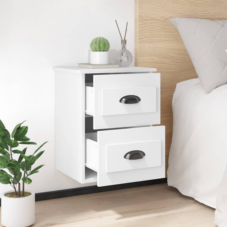 Nachtkastjes 2 st wandgemonteerd 41,5x36x53 cm wit MeubelReus