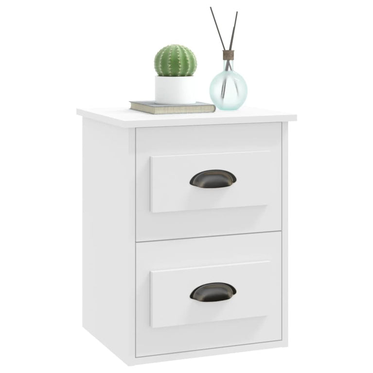 Nachtkastjes 2 st wandgemonteerd 41,5x36x53 cm wit MeubelReus