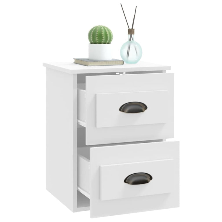 Nachtkastjes 2 st wandgemonteerd 41,5x36x53 cm wit MeubelReus