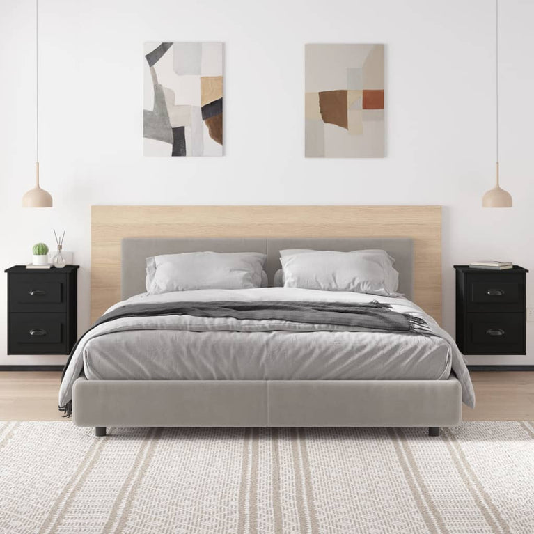Nachtkastjes 2 st wandgemonteerd 41,5x36x53 cm zwart MeubelReus