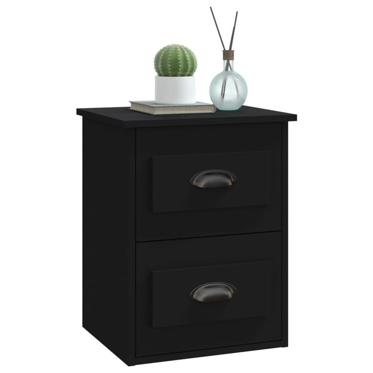Nachtkastjes 2 st wandgemonteerd 41,5x36x53 cm zwart MeubelReus
