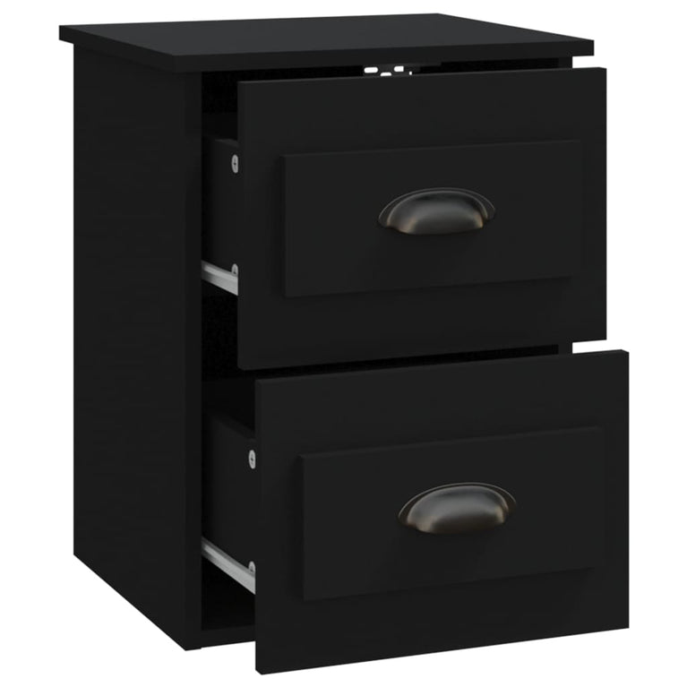 Nachtkastjes 2 st wandgemonteerd 41,5x36x53 cm zwart MeubelReus
