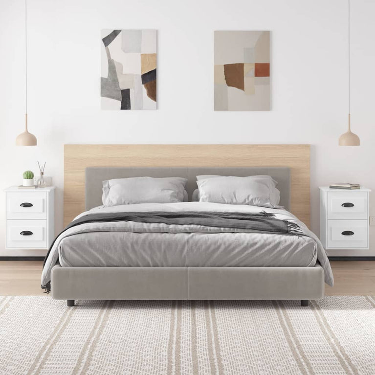 Nachtkastjes 2 st wandgemonteerd 41,5x36x53 cm hoogglans wit MeubelReus
