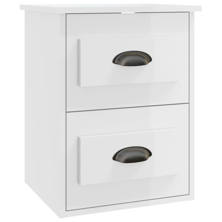 Nachtkastjes 2 st wandgemonteerd 41,5x36x53 cm hoogglans wit MeubelReus