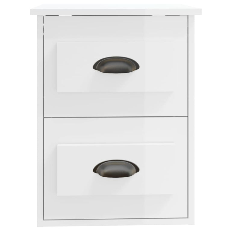 Nachtkastjes 2 st wandgemonteerd 41,5x36x53 cm hoogglans wit MeubelReus