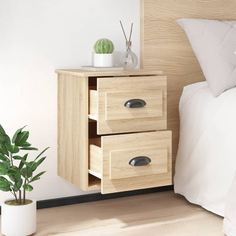 Nachtkastjes 2 st wandgemonteerd 41,5x36x53 cm sonoma eiken MeubelReus