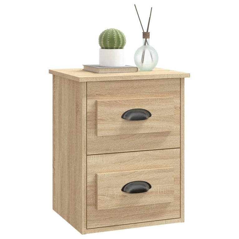 Nachtkastjes 2 st wandgemonteerd 41,5x36x53 cm sonoma eiken MeubelReus