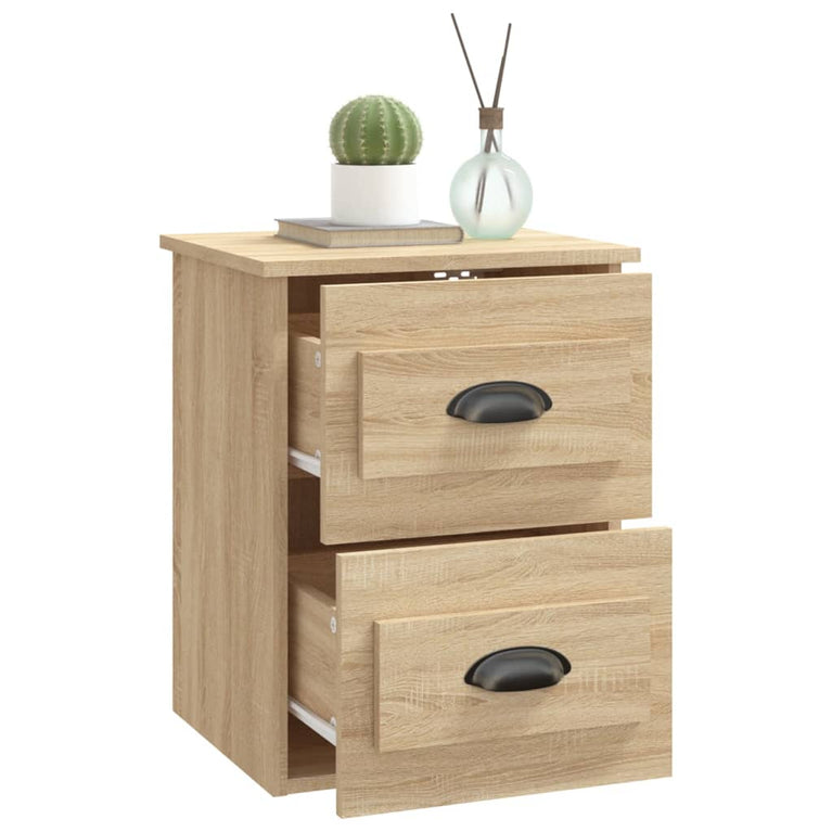 Nachtkastjes 2 st wandgemonteerd 41,5x36x53 cm sonoma eiken MeubelReus