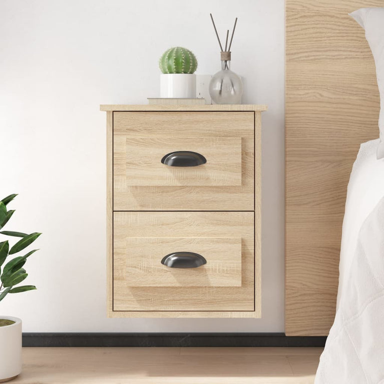 Nachtkastjes 2 st wandgemonteerd 41,5x36x53 cm sonoma eiken MeubelReus