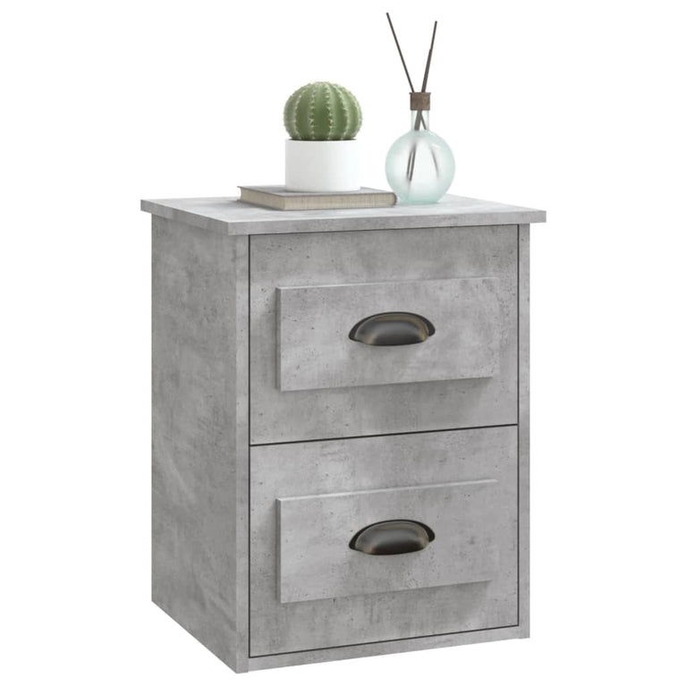 Nachtkastjes 2 st wandgemonteerd 41,5x36x53 cm betongrijs MeubelReus