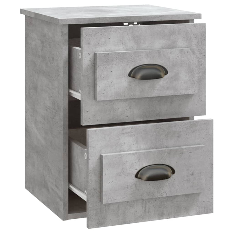 Nachtkastjes 2 st wandgemonteerd 41,5x36x53 cm betongrijs MeubelReus