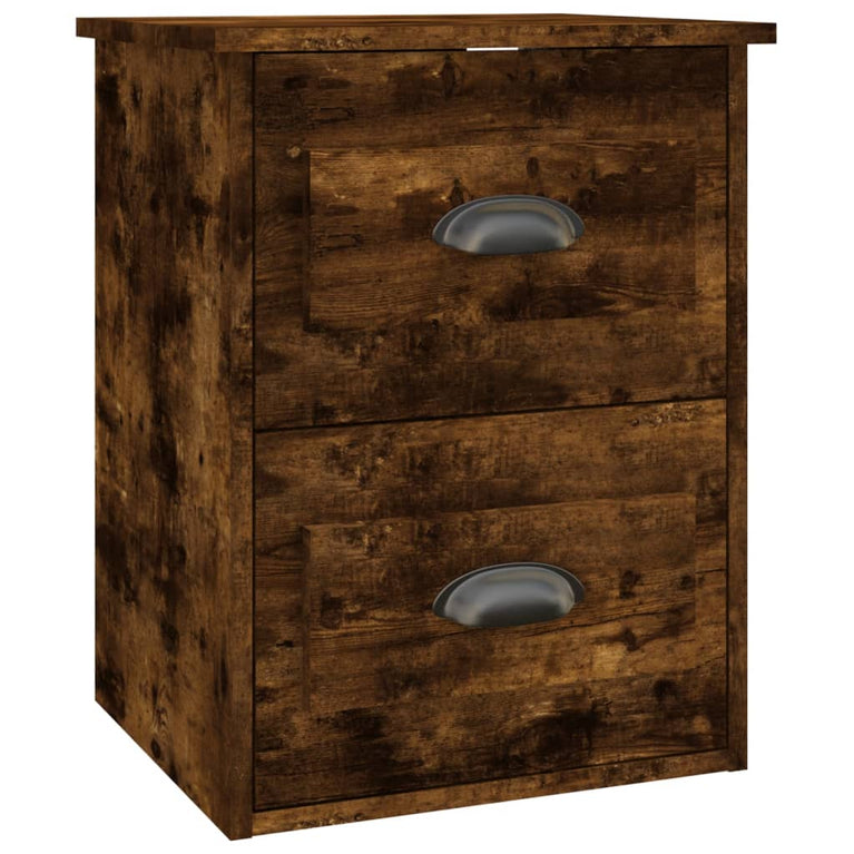 Nachtkastjes 2 st wandgemonteerd 41,5x36x53 cm gerookt eiken MeubelReus