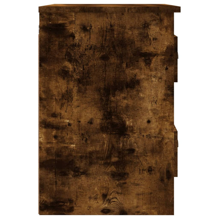 Nachtkastjes 2 st wandgemonteerd 41,5x36x53 cm gerookt eiken MeubelReus
