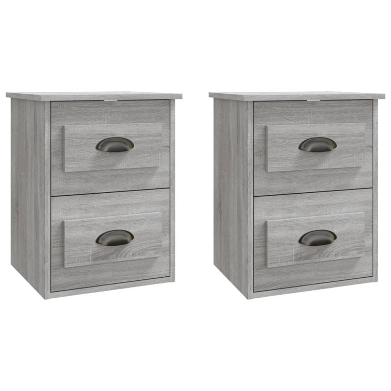Nachtkastjes 2 st wandgemonteerd 41,5x36x53 cm grijs sonoma MeubelReus