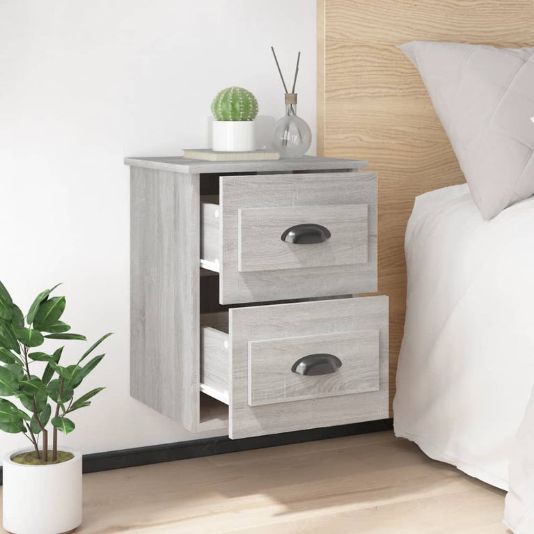 Nachtkastjes 2 st wandgemonteerd 41,5x36x53 cm grijs sonoma MeubelReus