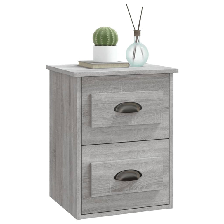 Nachtkastjes 2 st wandgemonteerd 41,5x36x53 cm grijs sonoma MeubelReus