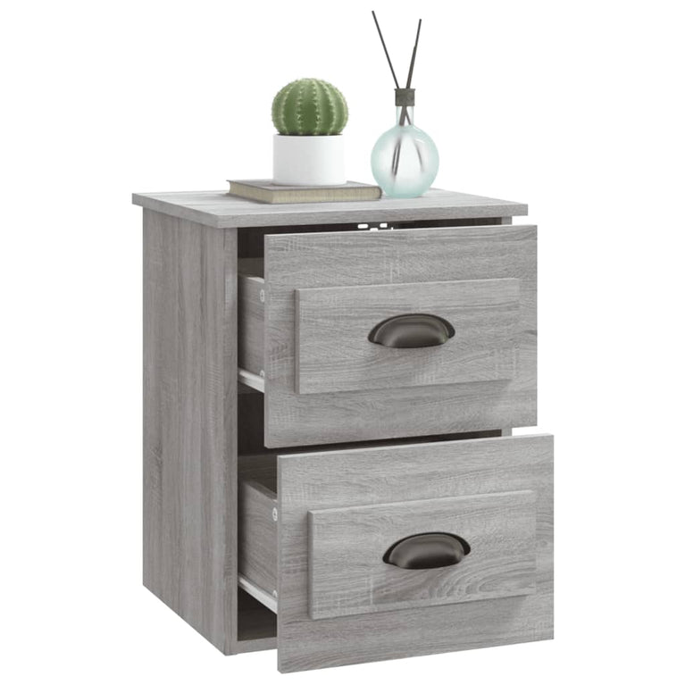 Nachtkastjes 2 st wandgemonteerd 41,5x36x53 cm grijs sonoma MeubelReus