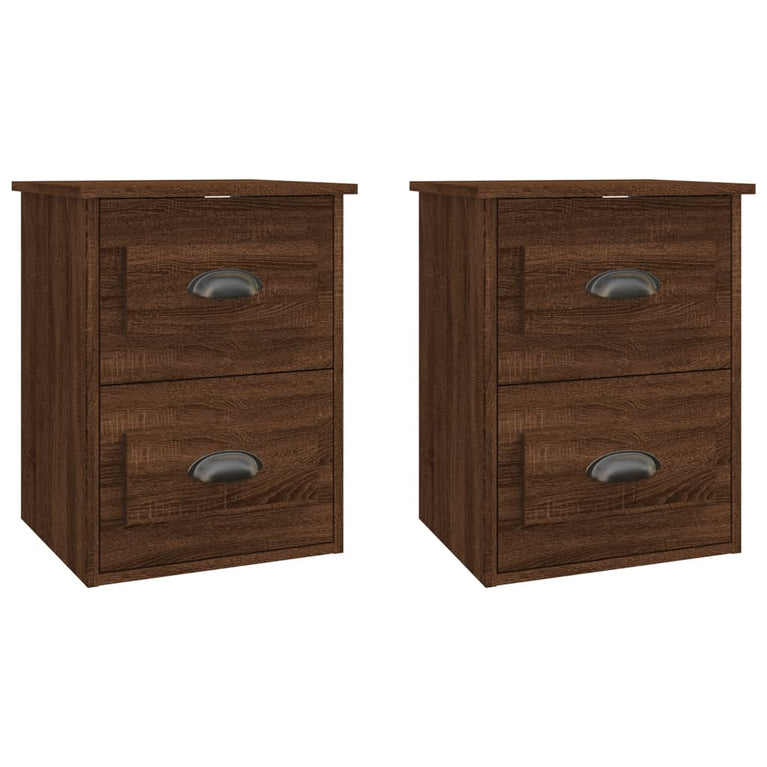 Nachtkastjes 2 st wandgemonteerd 41,5x36x53 cm bruin eikenkleur MeubelReus