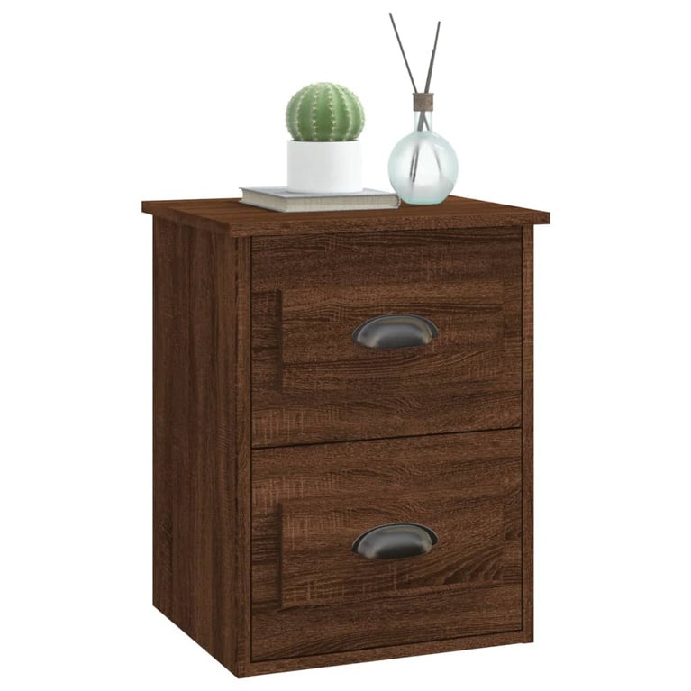 Nachtkastjes 2 st wandgemonteerd 41,5x36x53 cm bruin eikenkleur MeubelReus