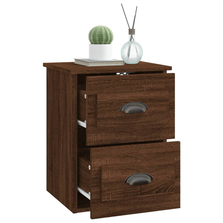 Nachtkastjes 2 st wandgemonteerd 41,5x36x53 cm bruin eikenkleur MeubelReus
