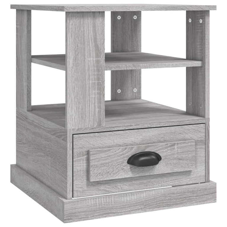 Bijzettafel 50x50x60 cm bewerkt hout grijs sonoma eikenkleurig MeubelReus