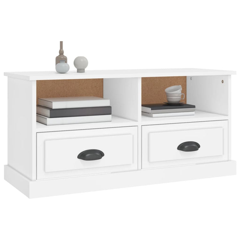 Tv-meubel 93x35,5x45 cm bewerkt hout wit MeubelReus