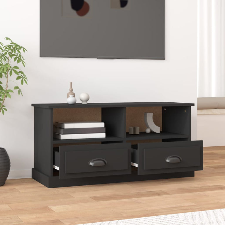 Tv-meubel 93x35,5x45 cm bewerkt hout zwart MeubelReus