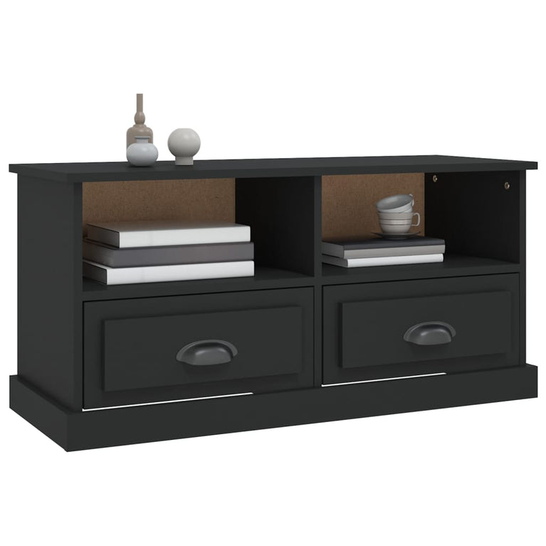 Tv-meubel 93x35,5x45 cm bewerkt hout zwart MeubelReus