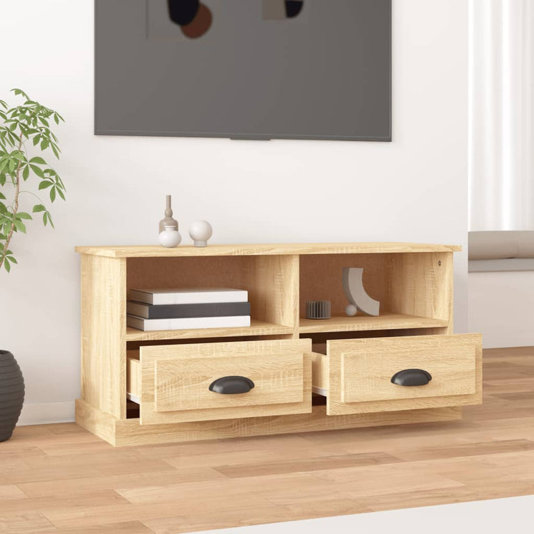 Tv-meubel 93x35,5x45 cm bewerkt hout sonoma eikenkleurig MeubelReus