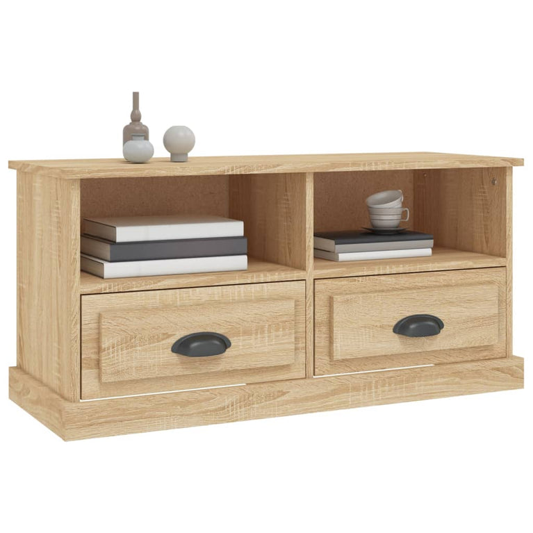Tv-meubel 93x35,5x45 cm bewerkt hout sonoma eikenkleurig MeubelReus
