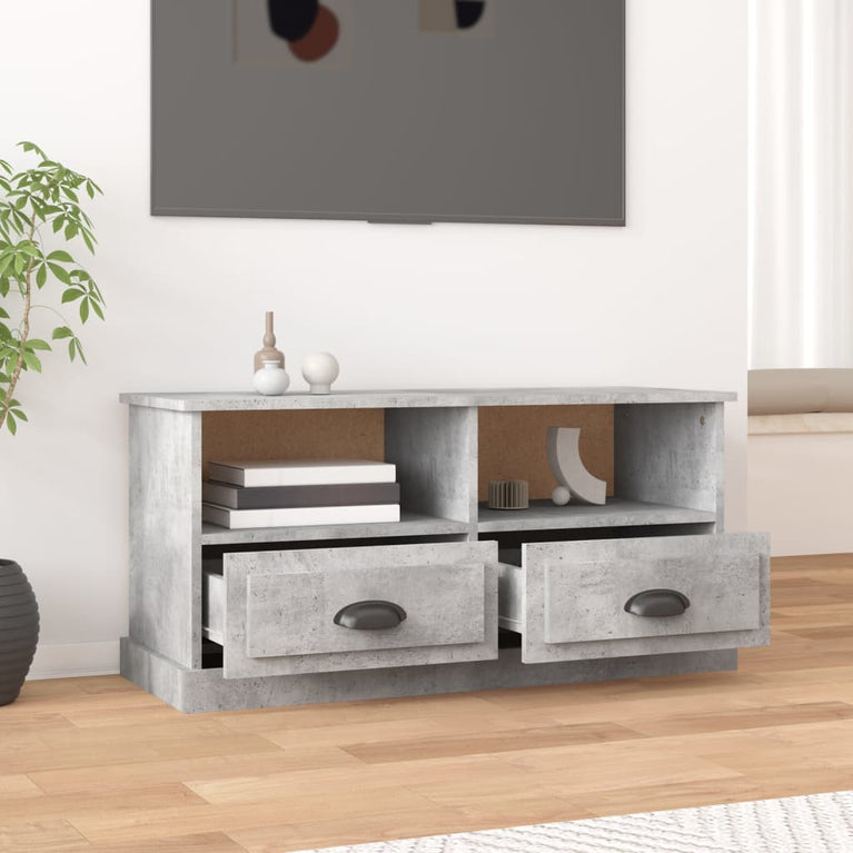 Tv-meubel 93x35,5x45 cm bewerkt hout betongrijs MeubelReus