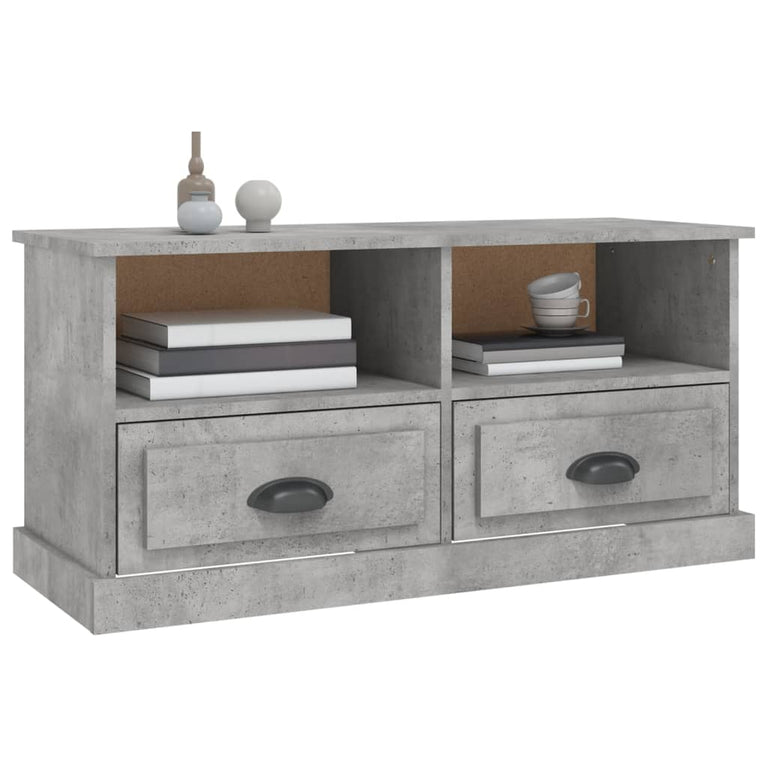 Tv-meubel 93x35,5x45 cm bewerkt hout betongrijs MeubelReus