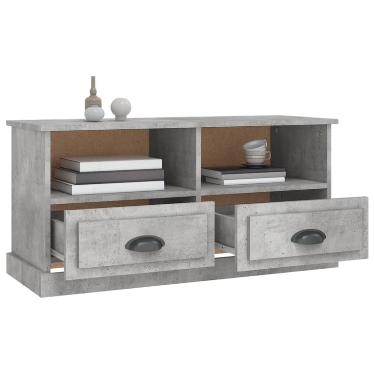 Tv-meubel 93x35,5x45 cm bewerkt hout betongrijs MeubelReus