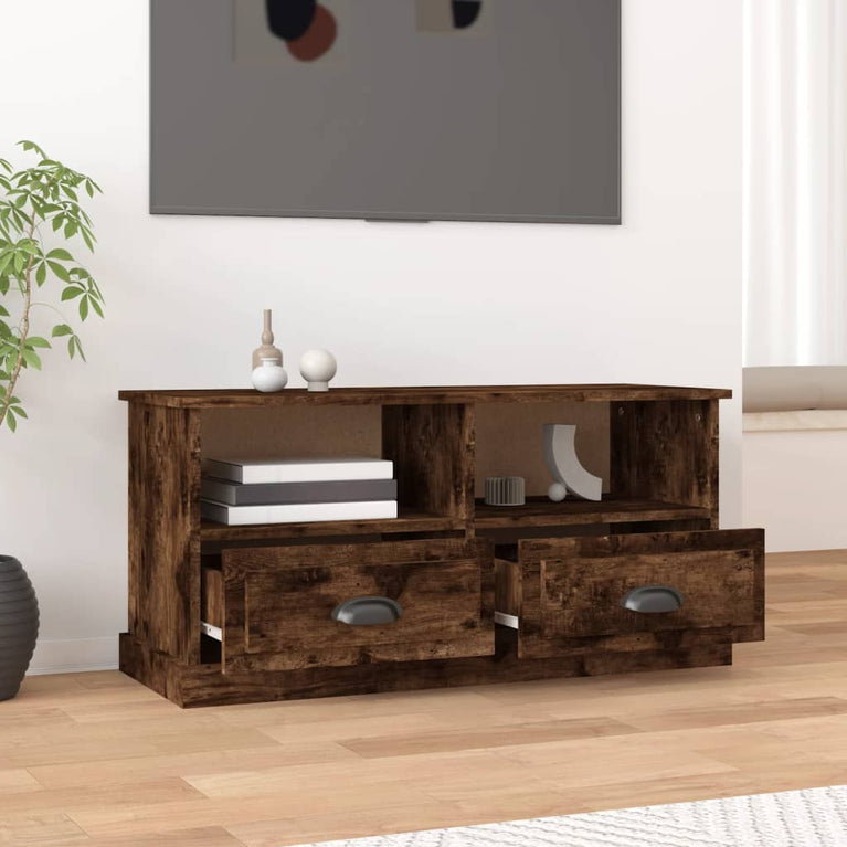 Tv-meubel 93x35,5x45 cm bewerkt hout gerookt eikenkleurig MeubelReus