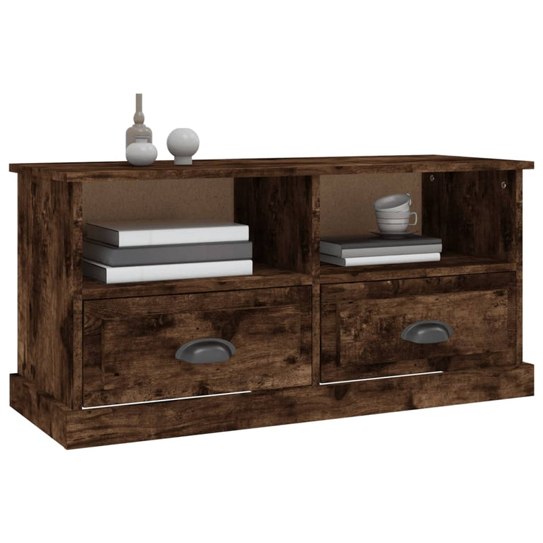 Tv-meubel 93x35,5x45 cm bewerkt hout gerookt eikenkleurig MeubelReus