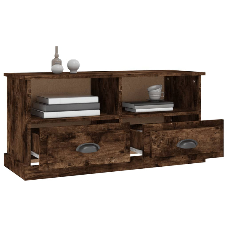Tv-meubel 93x35,5x45 cm bewerkt hout gerookt eikenkleurig MeubelReus