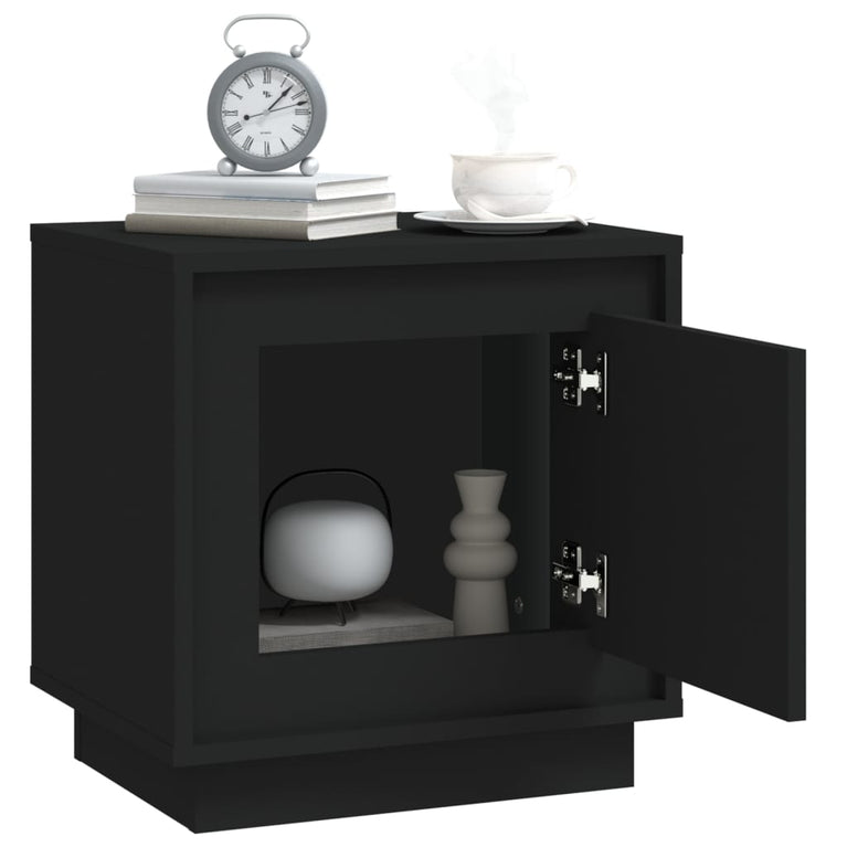 Nachtkastjes 2 st 44x35x45 cm bewerkt hout zwart MeubelReus