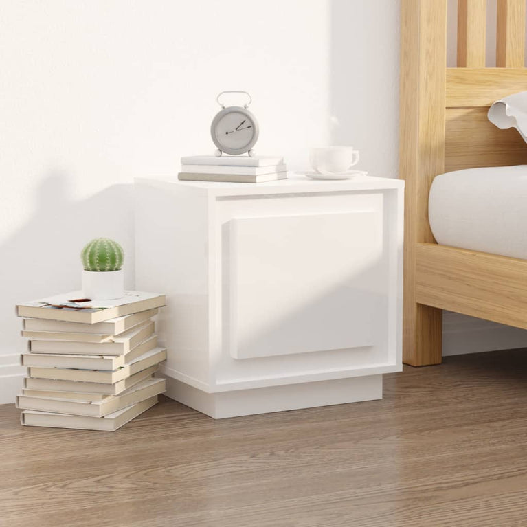 Nachtkastjes 2 st 44x35x45 cm bewerkt hout hoogglans wit MeubelReus