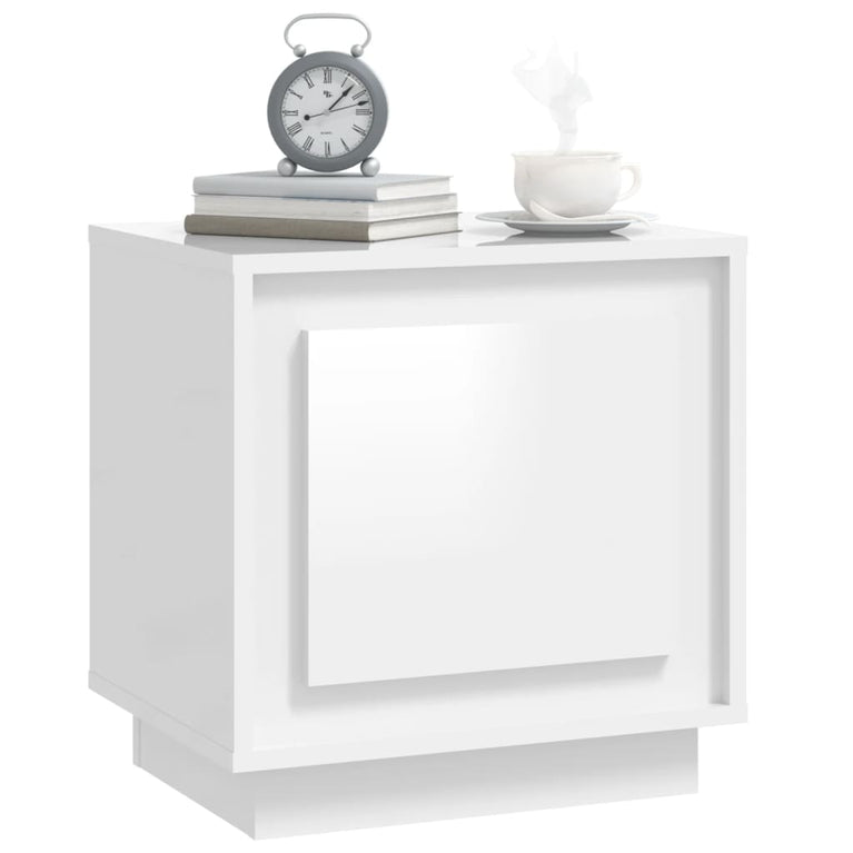 Nachtkastjes 2 st 44x35x45 cm bewerkt hout hoogglans wit MeubelReus